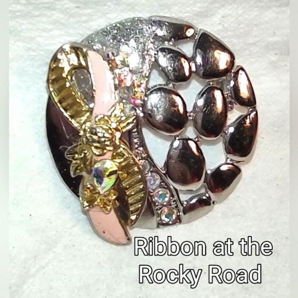 Breast Cancer Awareness Pink Ribbon Theme Brooch - Picture 9 of 12